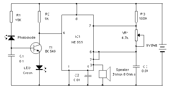 Circuit Project: Photodiode Alarm circuit