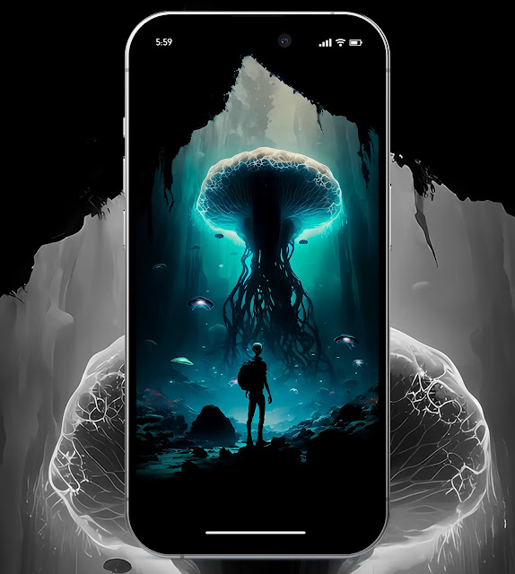 AI GENERATED WALLPAPER PHONE: THE JELLYFISH BOSS