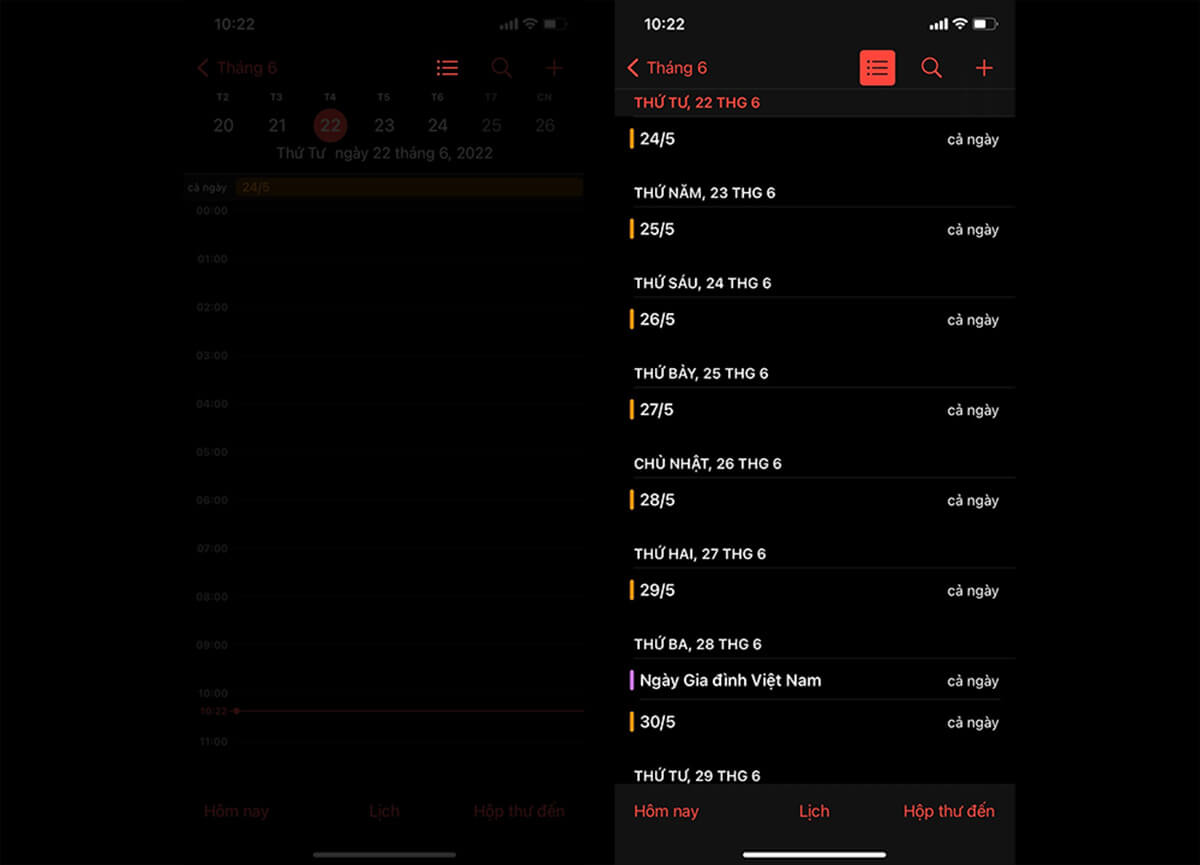 Xem lịch âm trên iPhone