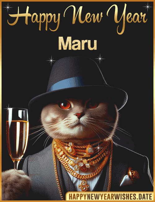 Happy New Year Cat Funny Gif Maru