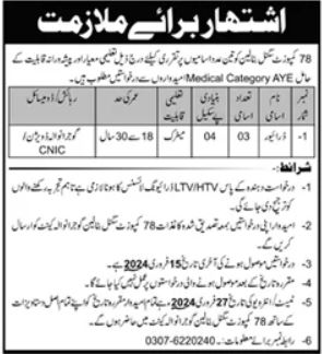 Pakistan Army Jobs In Gujranwala 2024