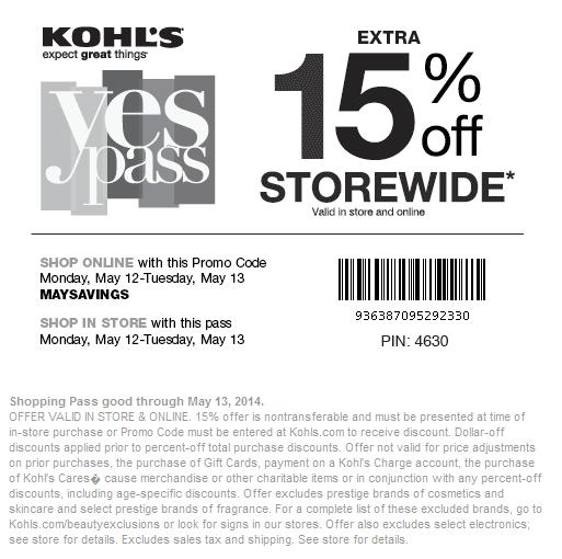 Free Printable Coupons: Kohls Coupons