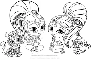 Shimmer and Shine Party Free Printable Coloring Pages. 