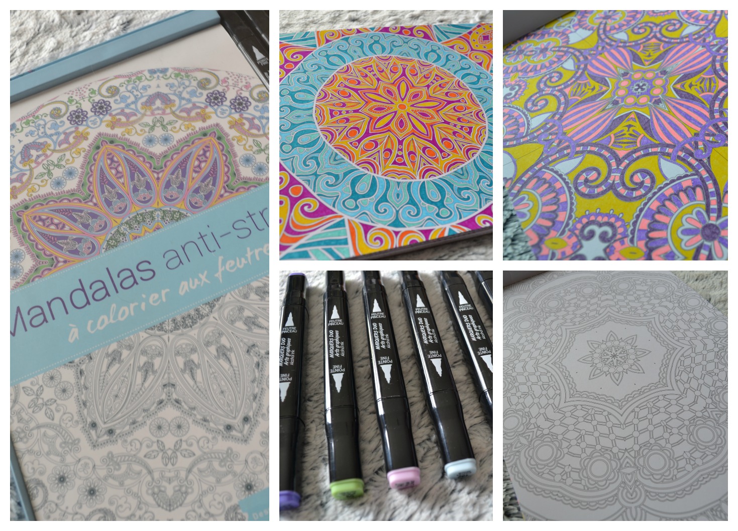 Revue Coffret Mandalas anti stress   colorier aux feutres