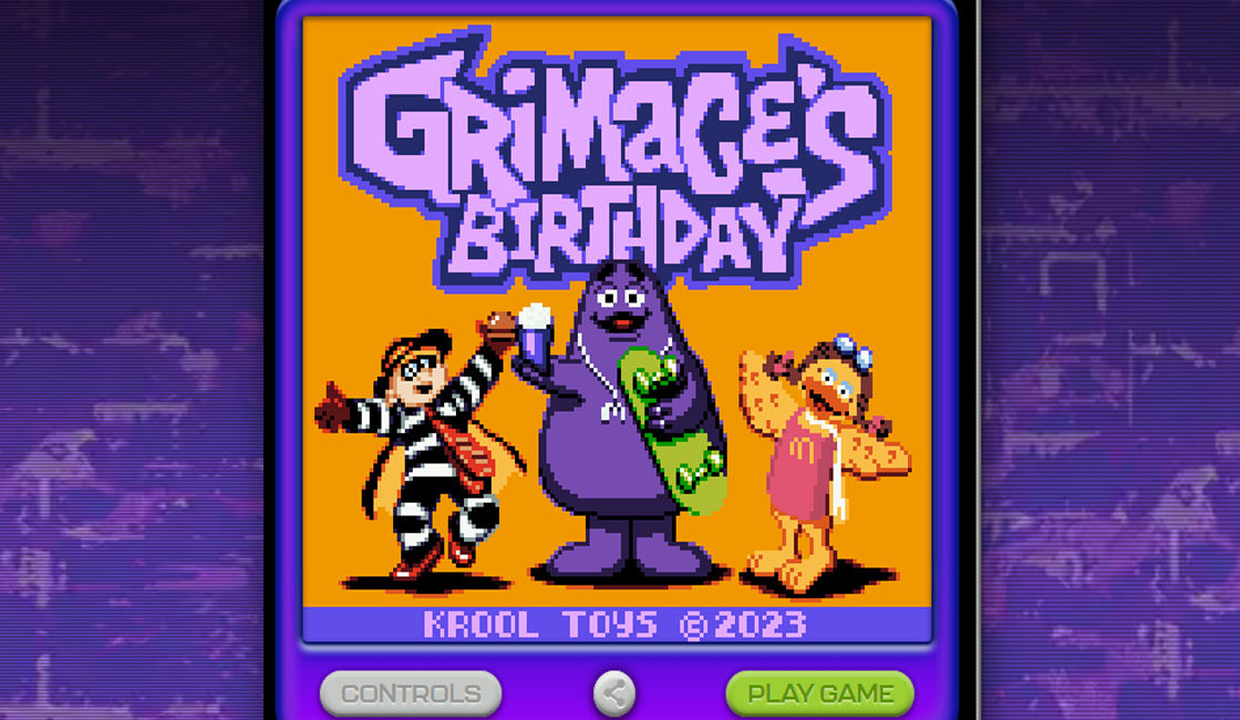 McDonald's Celebrates Grimace's 52nd Birthday with a New Game Boy Color Release