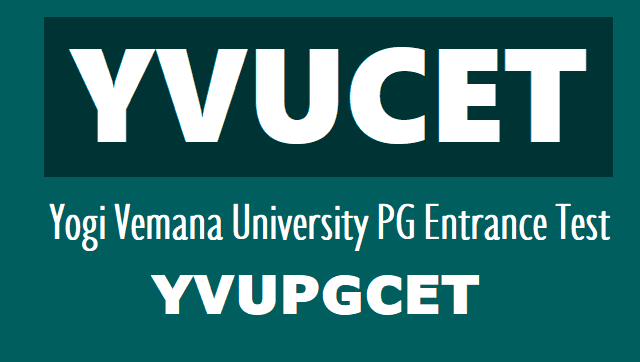 YVUCET 2018-2019 notification, apply online Yogi Vemana University PGCET