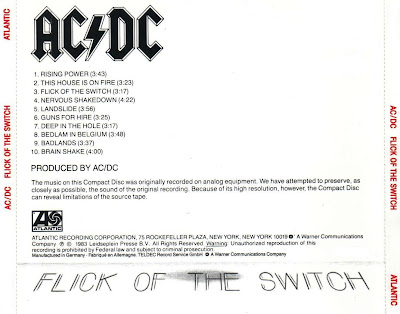 ( Capa / Cover) AC/DC - Flick Of The Switch