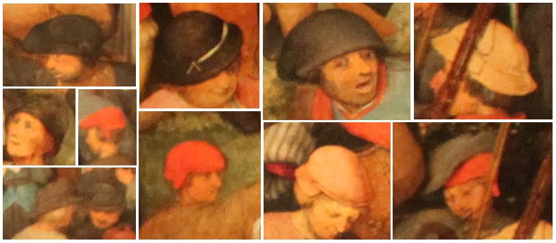 Various Renaissance hats for peasants from The Wedding Dance 