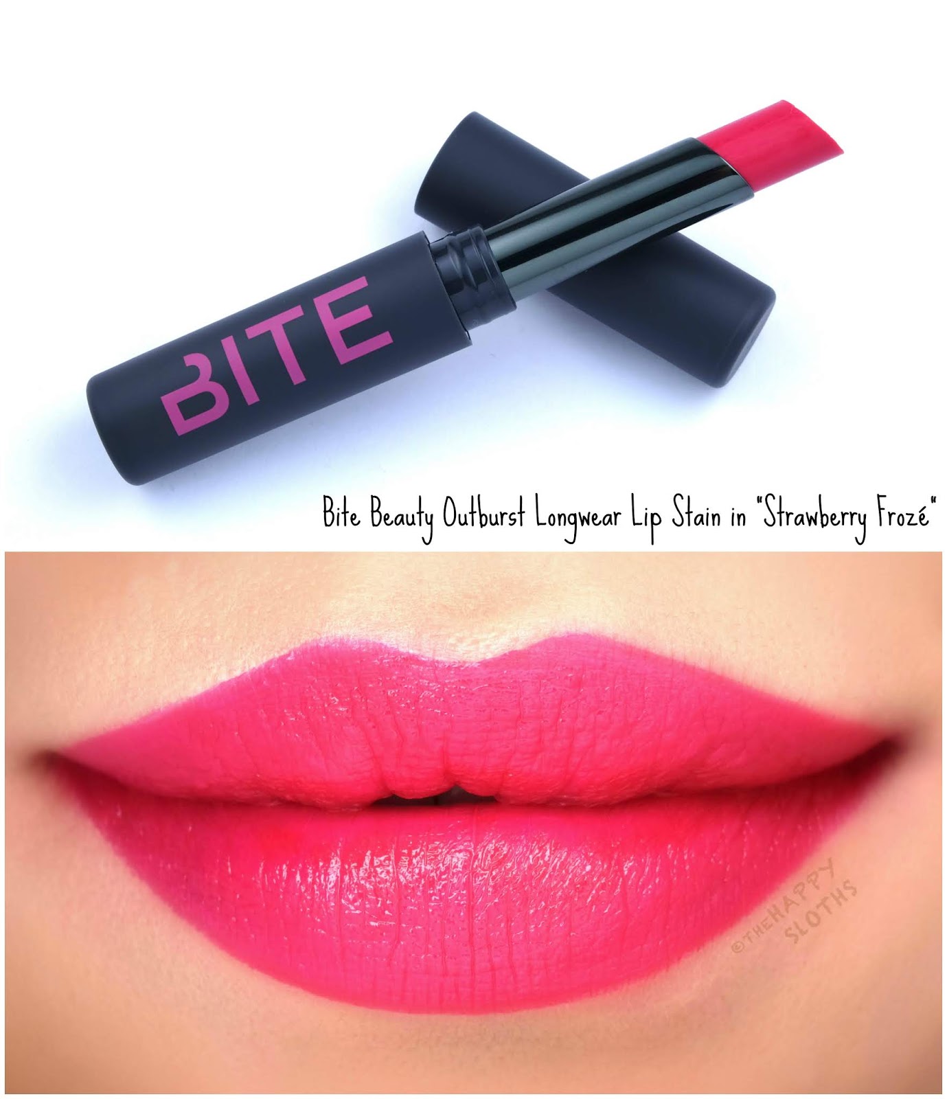 Bite Beauty | Outburst Longwear Lip Stain in "Strawberry Frozé": Review and Swatches