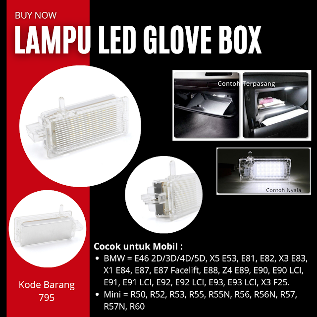 Lampu Interior / Lampu LED Glove Box BMW F25