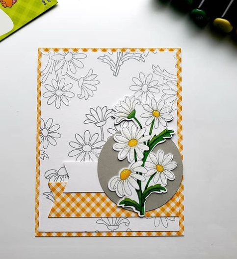 Terra's card showcases Dainty Daisies by Newton's Nook Designs; #newtonsnook, #inkypaws, #cardmaking, #springcard