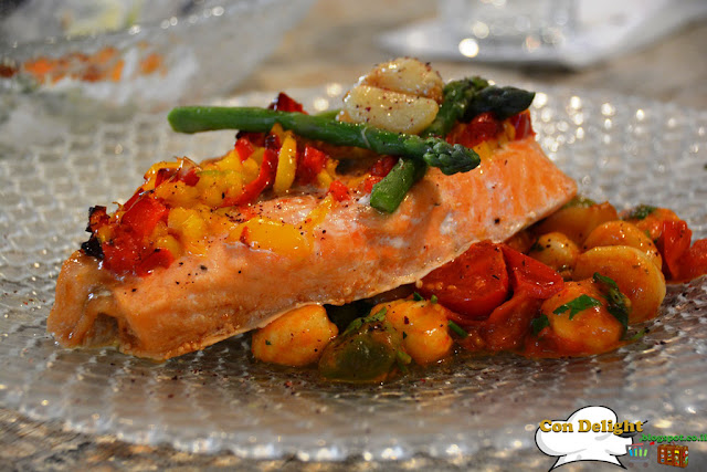 Salmon fillet with gnocchi