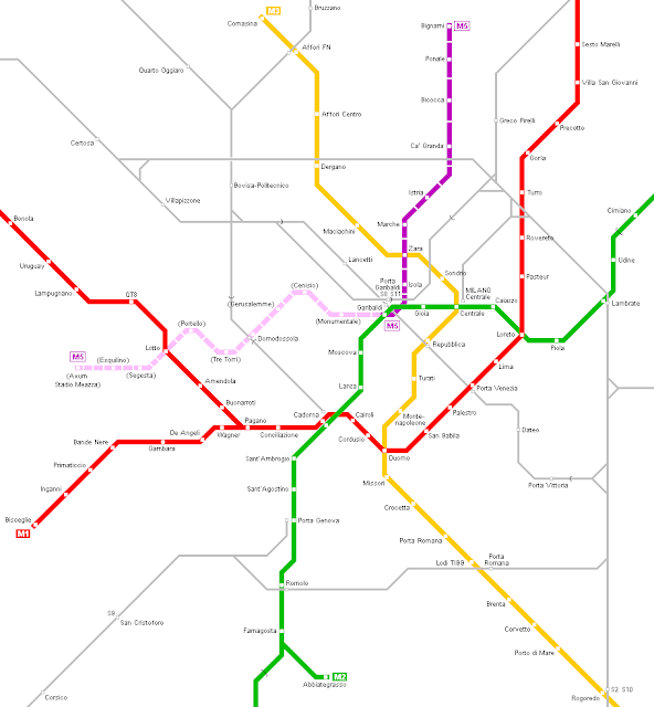 Mappa della città di Milano