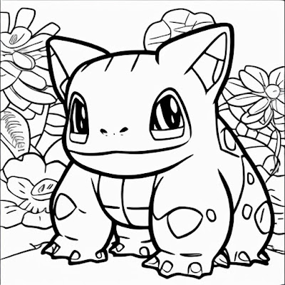 Mega Bulbasaur, Coloring Page