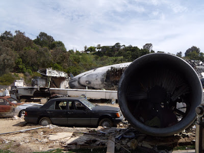 War of the Worlds plane crash film set