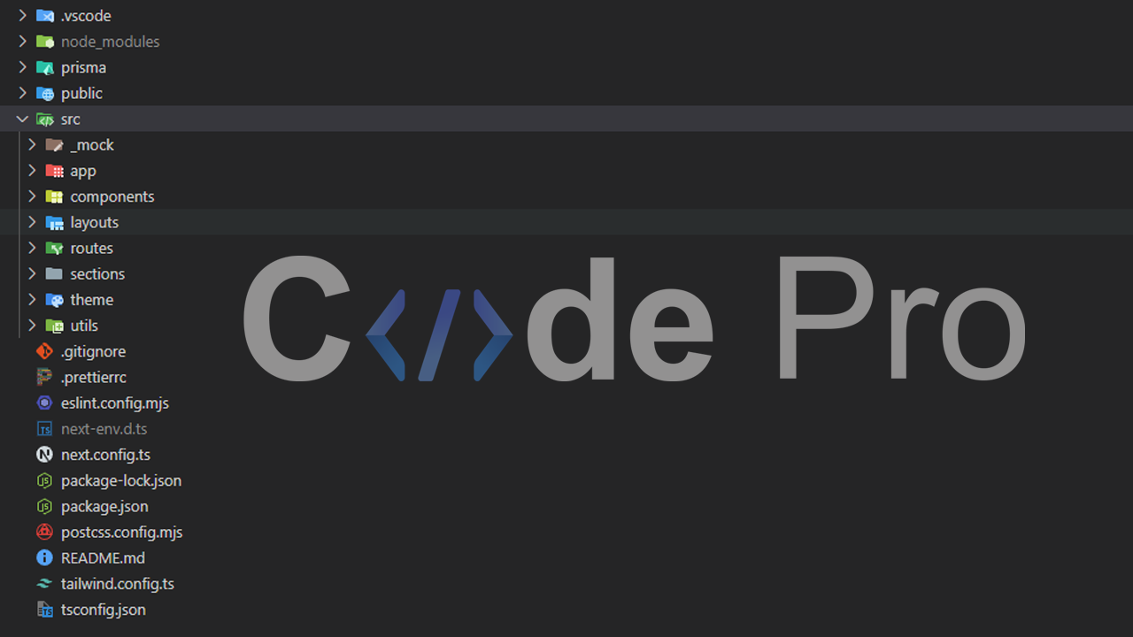 Hình ảnh cấu trúc dự án Next.js của Code Pro với cấu trúc tương tự