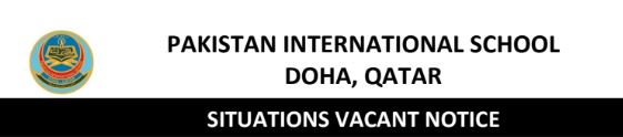 Pakistan International School Doha Qatar jobs for Teachers 