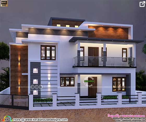 4 bedroom modern flat roof house rendering