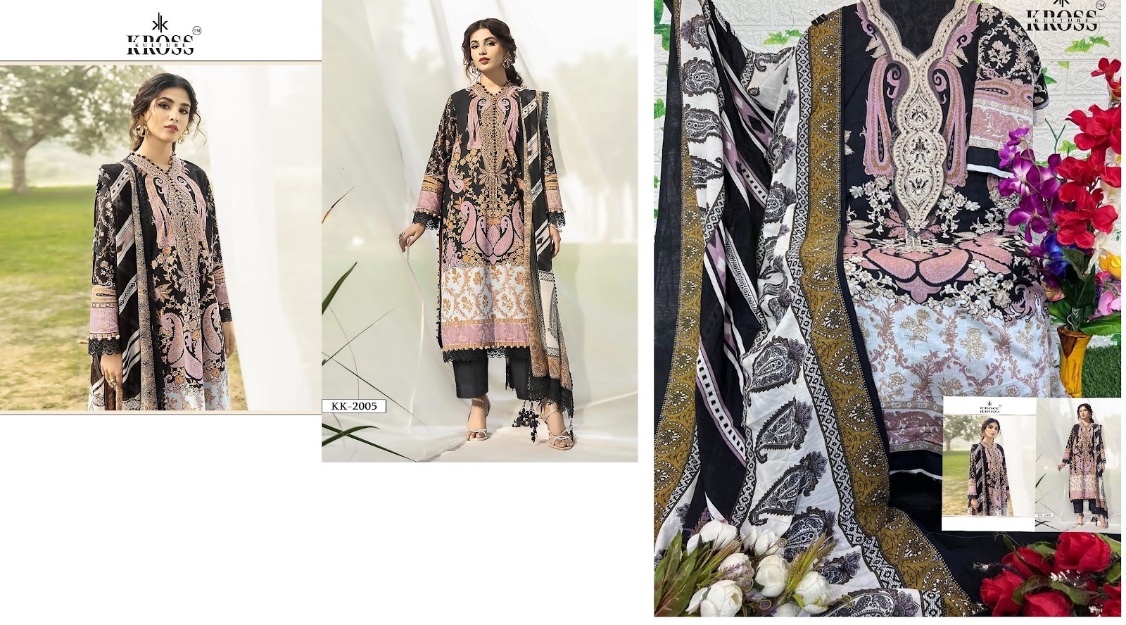 Kk 2005 Kross Kulture Cotton Embroidered Pakistani Salwar Suits