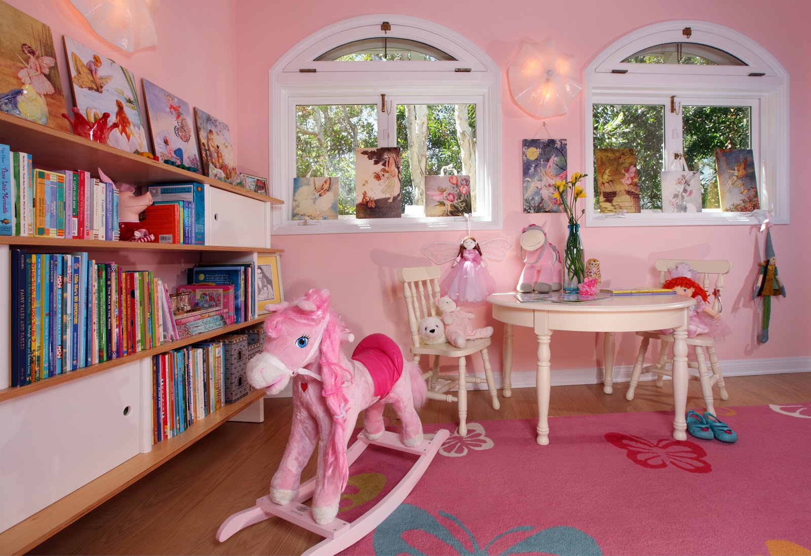 pink playroom that all little girls dream of.This shade of pink was  title=