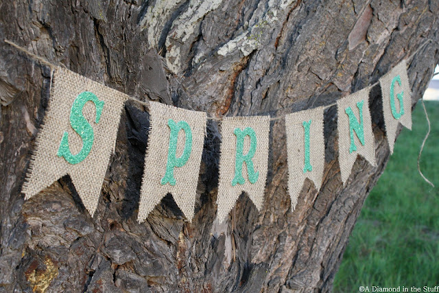 Courtney from a diamond in the stuff shared this sweet burlap spring banner