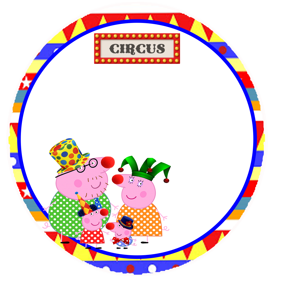 Peppa Pig at the Circus Toppers or Free Printable Candy Bar Labels.