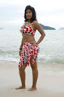 Soumya, hot, cleavage, and, navel, in, bikini, dress