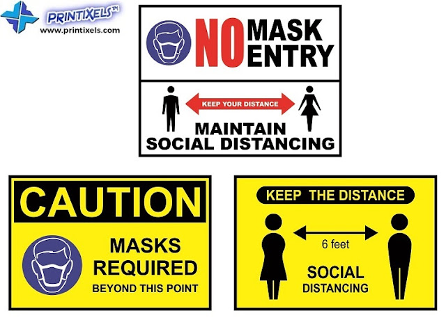 COVID-19 Prevention Social Distancing Signs