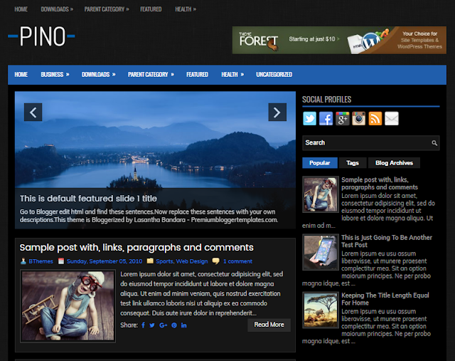 Pino Blogger Template