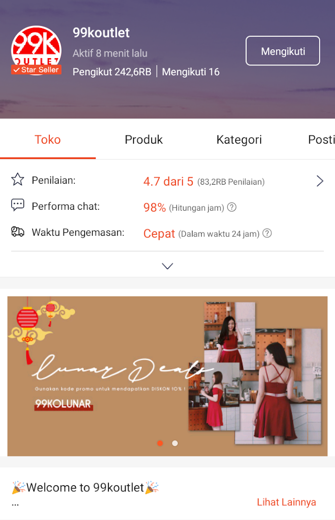 Tempat Belanja Baju Shopee Murah dan Terbaik: 99koutlet review