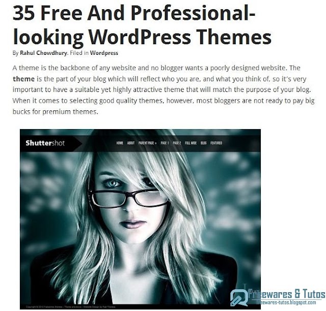 35 thèmes WordPress professionnels gratuits