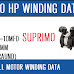 SUPRIMO SELF PRIMING MONOBLOCK WINDING DATA 0.50 HP