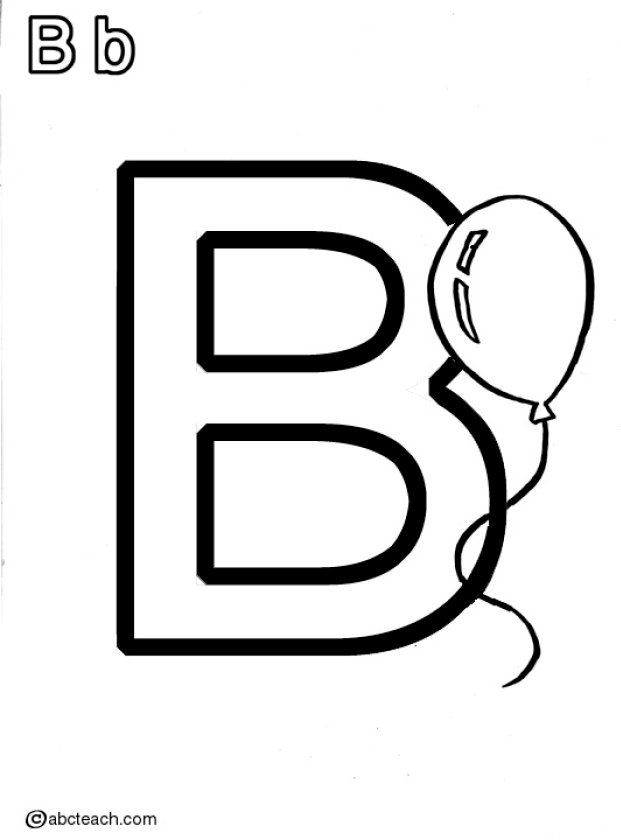 Download Coloring & Activity Pages: "Bb" Balloon Coloring Page