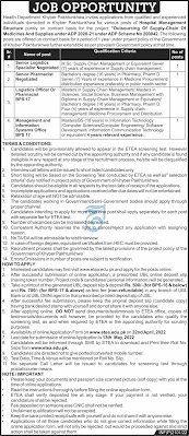 Employment Opportunities at Health Department KPK,kpk jobs,health department jobs,