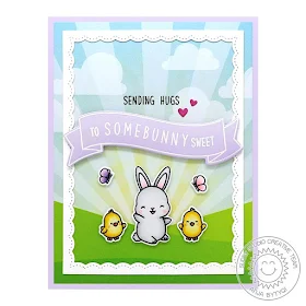 Sunny Studio Stamps: Kinsley Alphabet Stamps Fancy Frame Dies Chubby Bunny School Everyday Card by Anja Bytyqi
