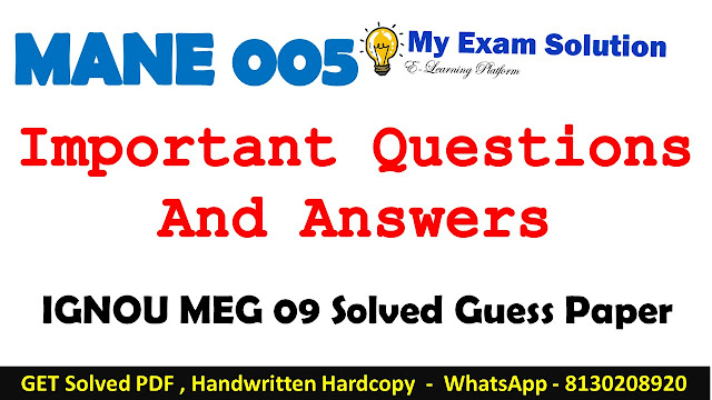 MANE 005 Important Questions with Answers