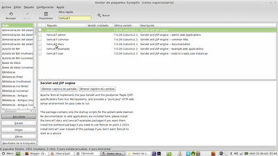 Instalando Tomcat 7 a través de Synaptic