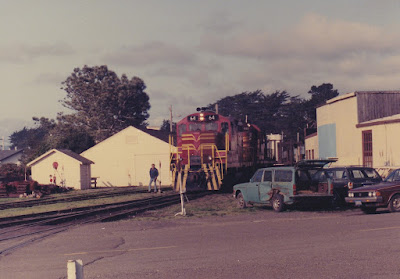 California Western GP9R #64 at Fort Bragg, California, on March 17, 1992