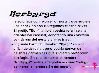 ▷ Significado del nombre Norbyrga