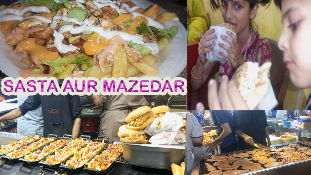 CRAZY FOR GRILLED CHICKEN BURGER AND CHICKEN LOADED FRIES AT BARKAT MARKET LAHORE