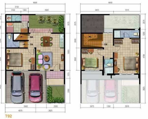 Contoh Denah  Rumah  Minimalis  Modern  Terbaik Rumah  