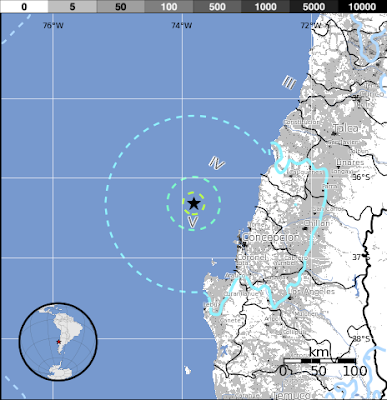 Epicentro sismo Chile 6,4 grados 19 de Junio 2015