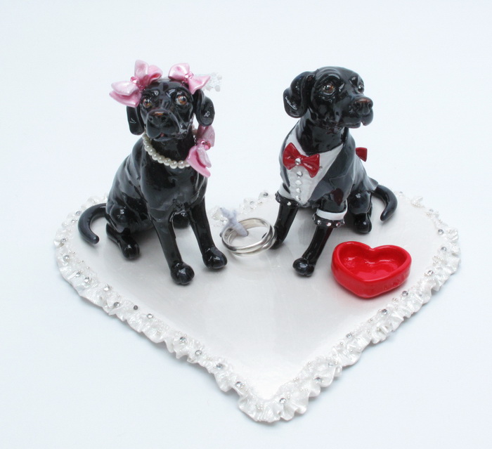 kozibart 2 black Labrador Retriever Wedding Cake Topper