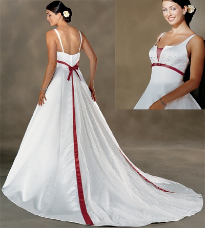  Wedding Dress on Formal Wedding Dresses  Red Color Accent Wedding Dress