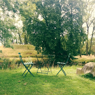 Looking Out to the Snail Mound, for Ladies in their Elizabethan dresses to wander around in