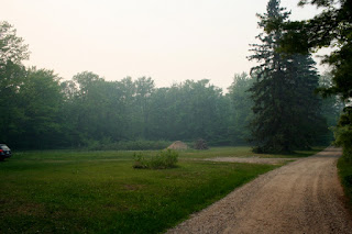 Smoke at Birch Lodge from Duck Lake Fire