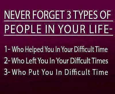 Never forget 3 types of people in your life - picture quotes