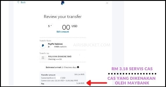 cara keluarkan duit dari paypal ke Maybank