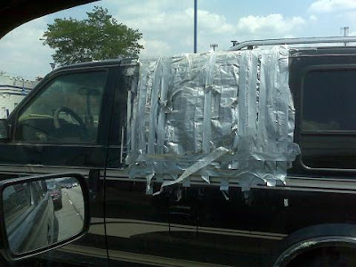 Window Repair Duct Tape Van Job