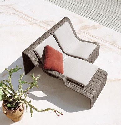 Elegant Outdoor Chaise Lounge Frame by Paola Lenti